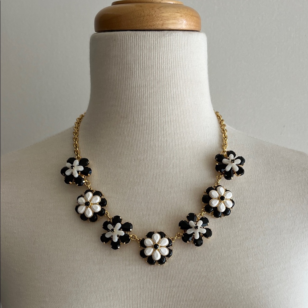 Talbots Gold Necklace with White Flower Charm